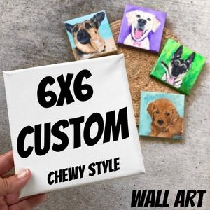 6” Custom hand painted Pet Portrait dog cat